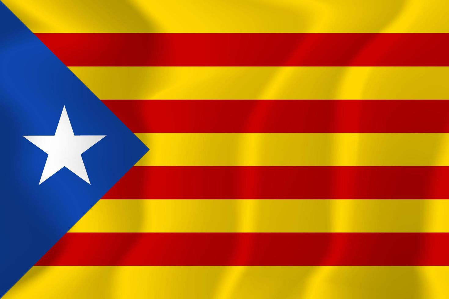 Catalonia National Flag Waving Background Illustration vector