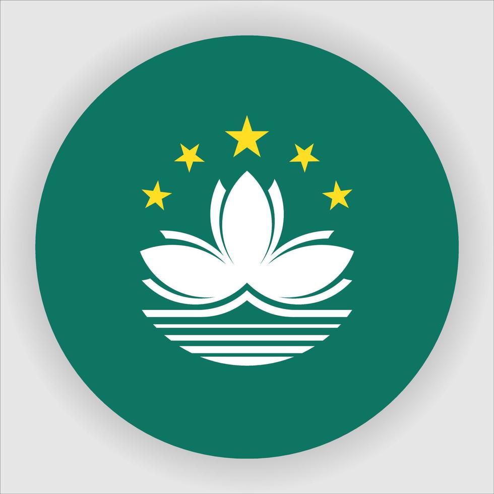 vector de icono de bandera nacional redondeada plana de macao