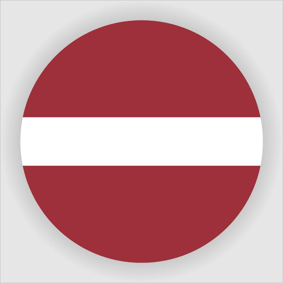vector de icono de bandera nacional redondeada plana de letonia