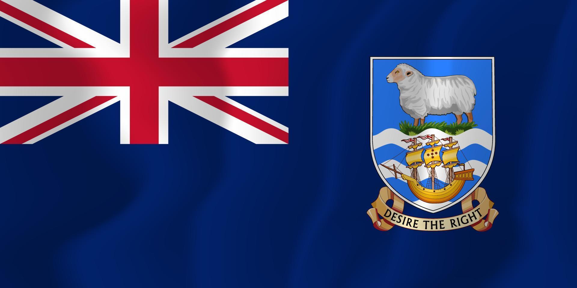 Falkland Islands National Flag Waving Background Illustration vector