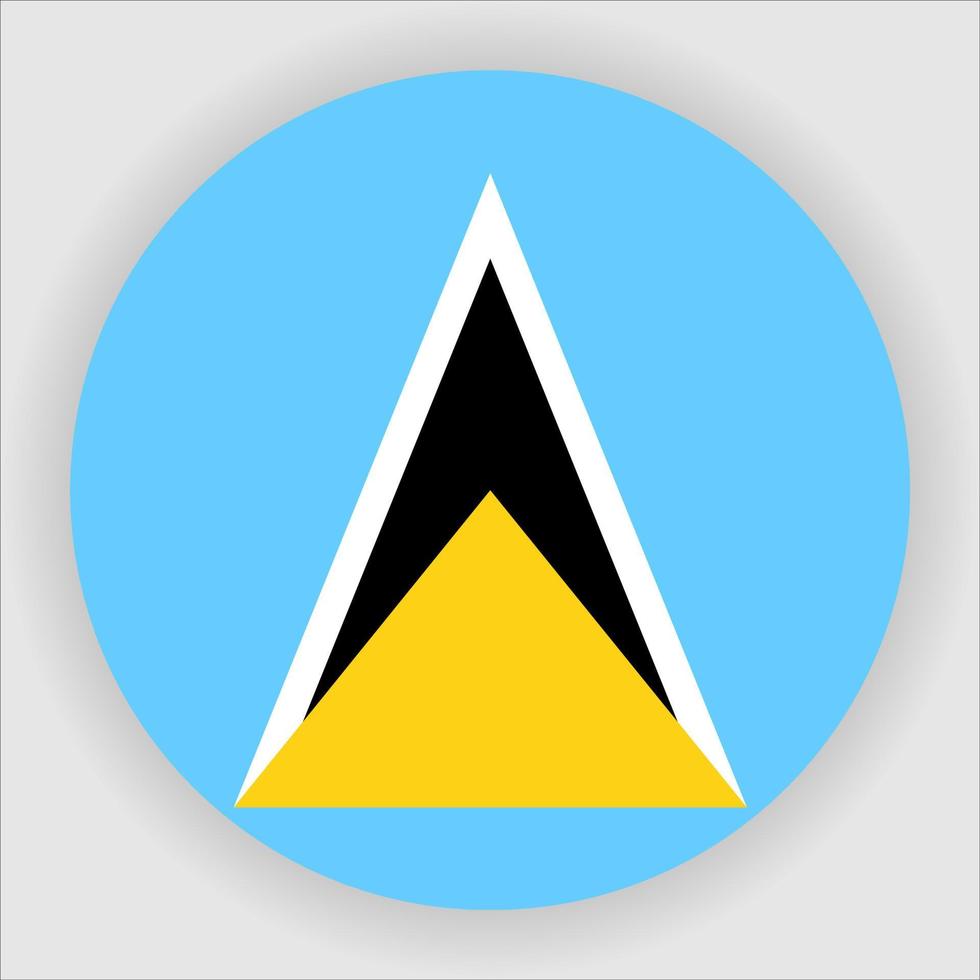 Saint Lucia Flat Rounded National Flag Icon Vector