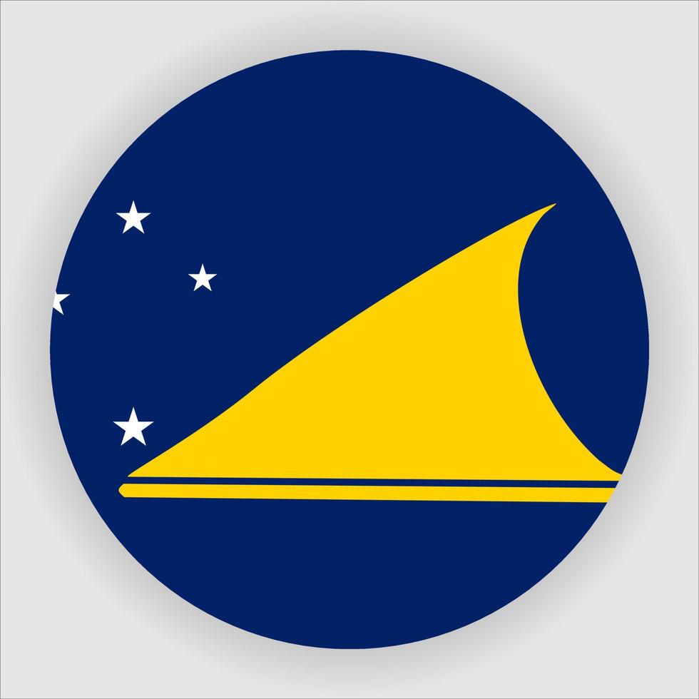 Tokelau Flat Rounded National Flag Icon Vector