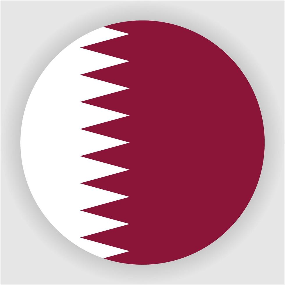 Qatar Flat Rounded National Flag Icon Vector