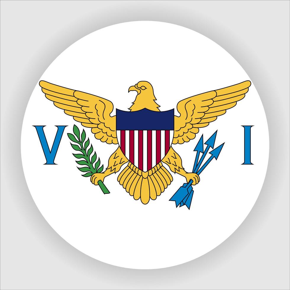 American Virgin Islands Flat Rounded National Flag Icon Vector