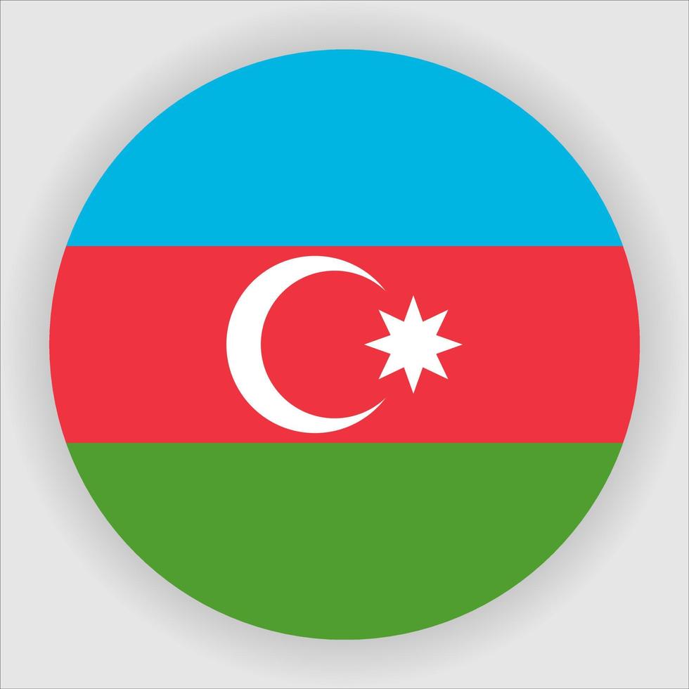 Azerbaijan Flat Rounded National Flag Icon Vector