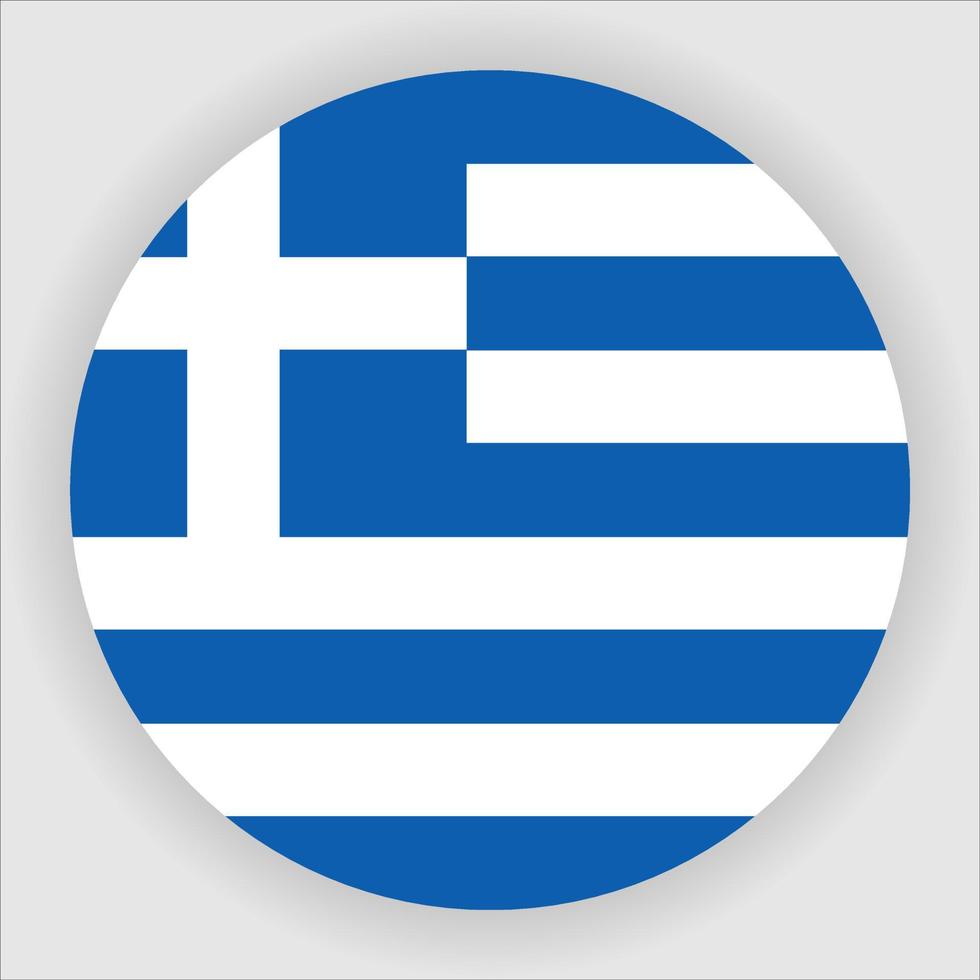 Greece Flat Rounded National Flag Icon Vector