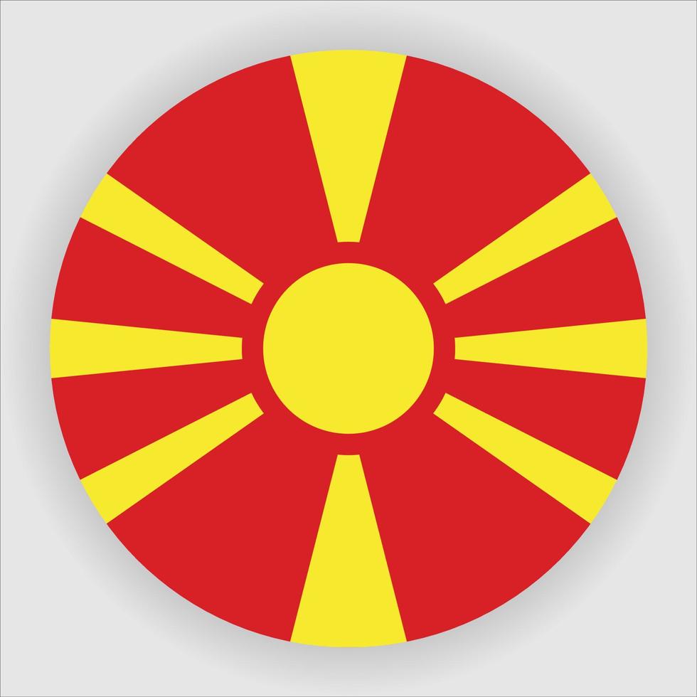 North Macedonia Flat Rounded National Flag Icon Vector
