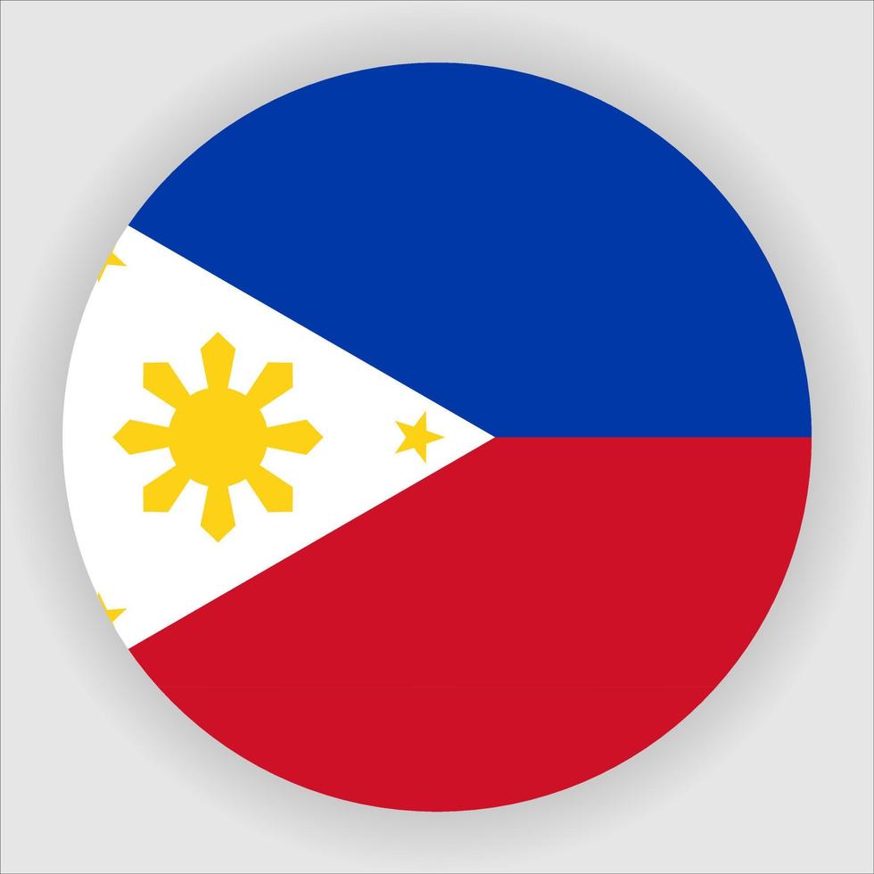 Philippines Flat Rounded National Flag Icon Vector