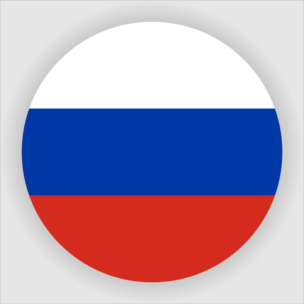 vector de icono de bandera nacional redondeada plana de rusia