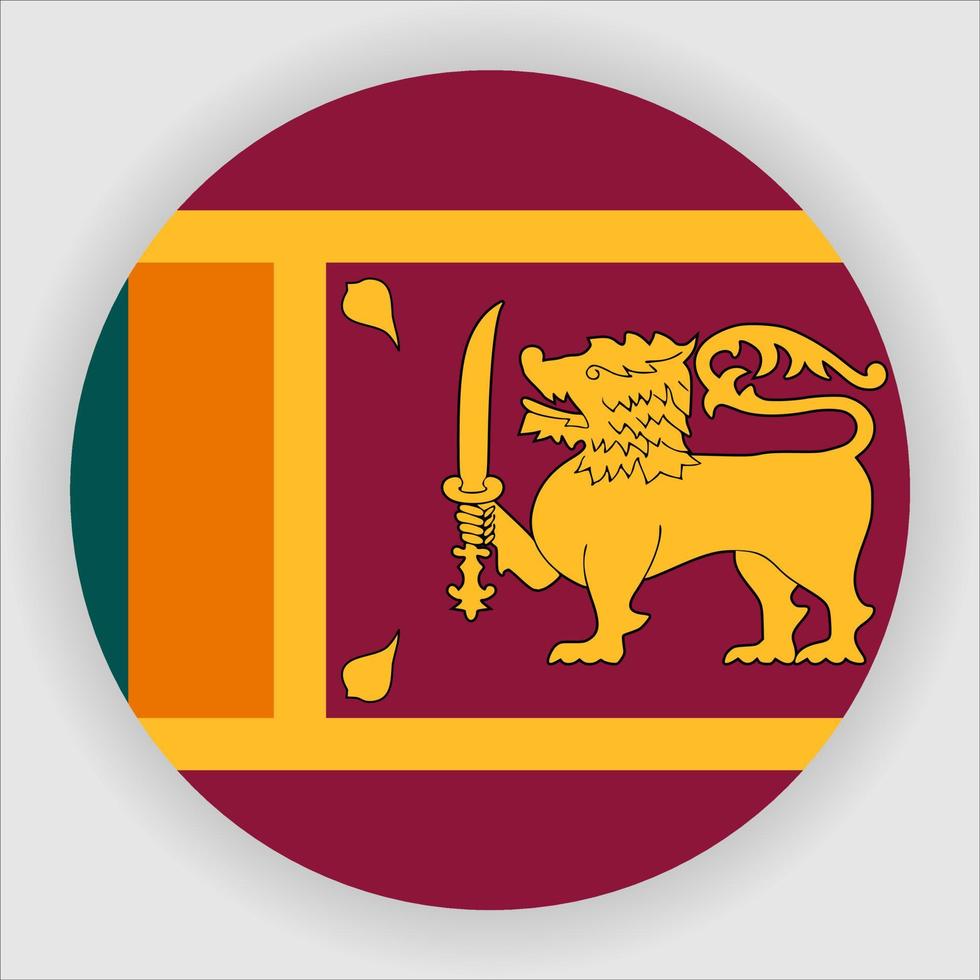 Sri Lanka Flat Rounded National Flag Icon Vector