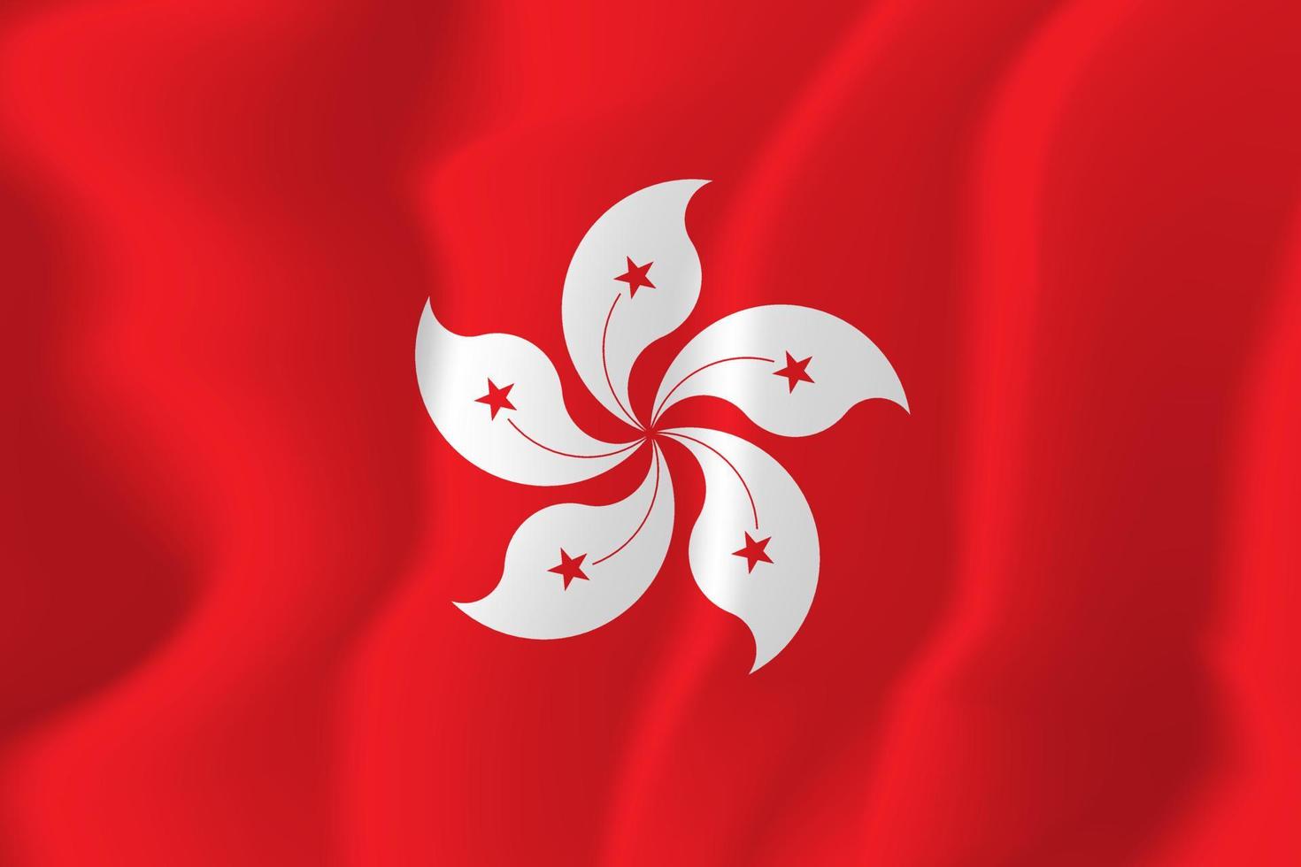 Hong Kong National Flag Waving Background Illustration vector