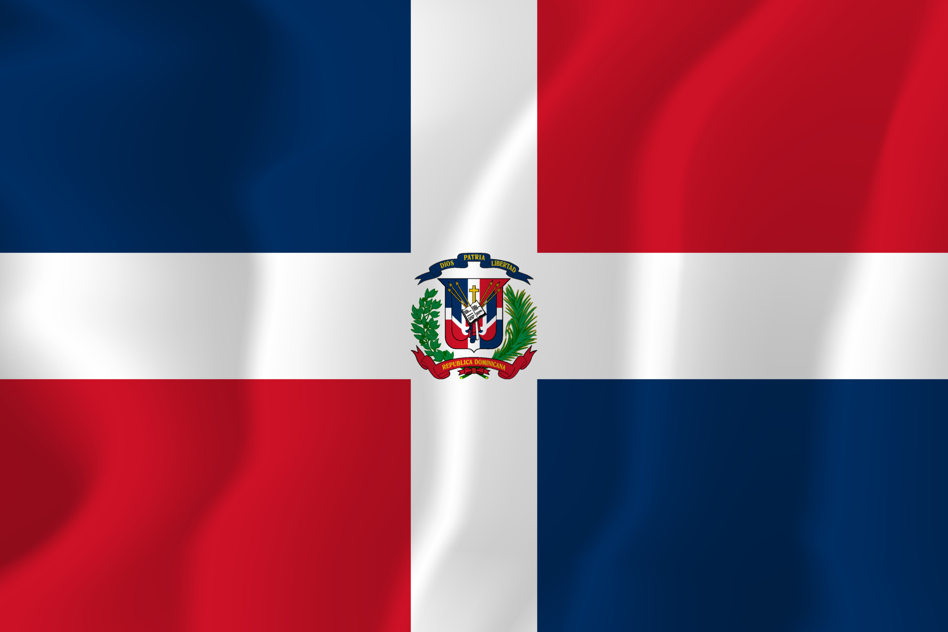 Dominican Republic National Flag Waving Background Illustration 4711749 ...