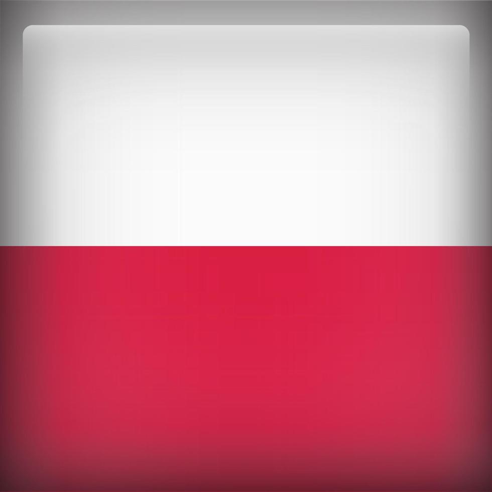 Poland Square National Flag vector