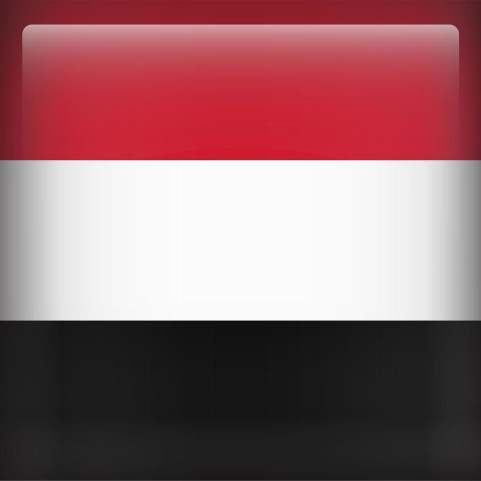 Yemen Square National Flag vector