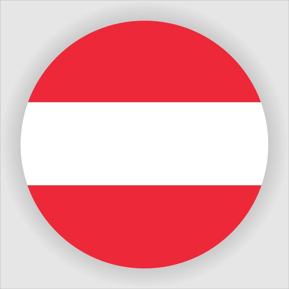 Austria Flat Rounded National Flag Icon Vector