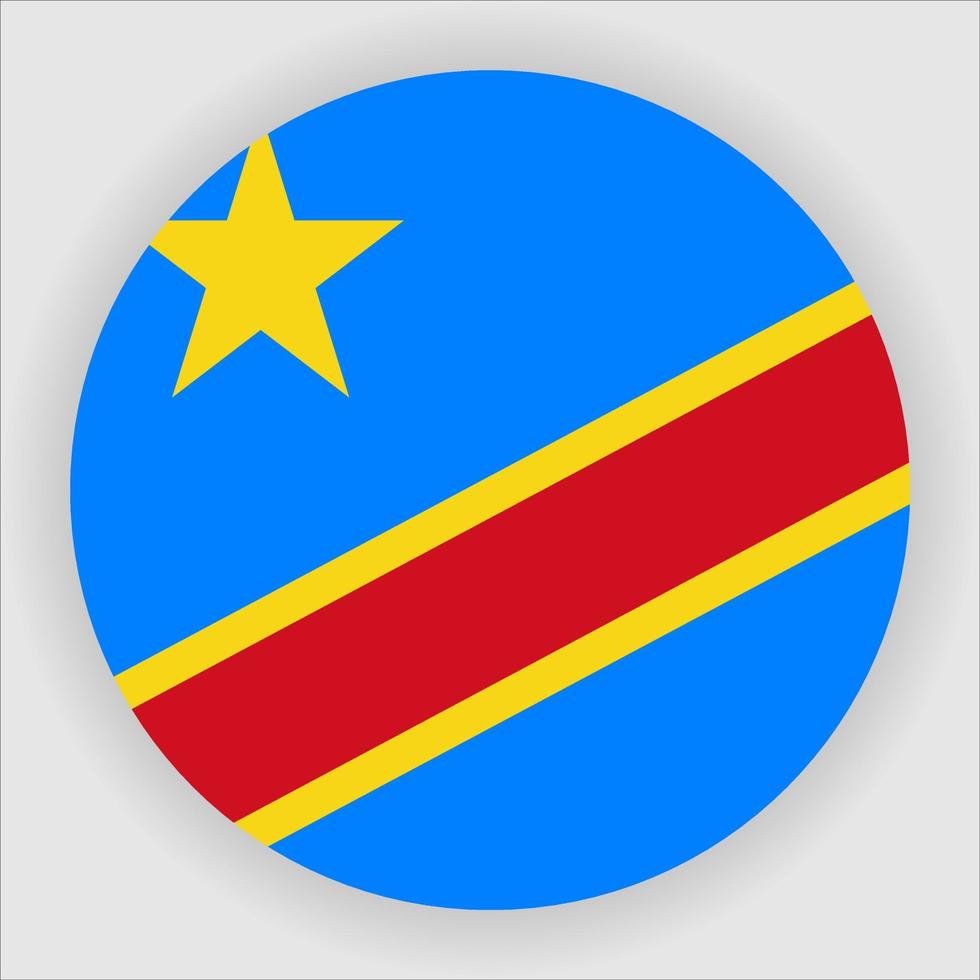 república democrática del congo vector de icono de bandera nacional redondeada plana