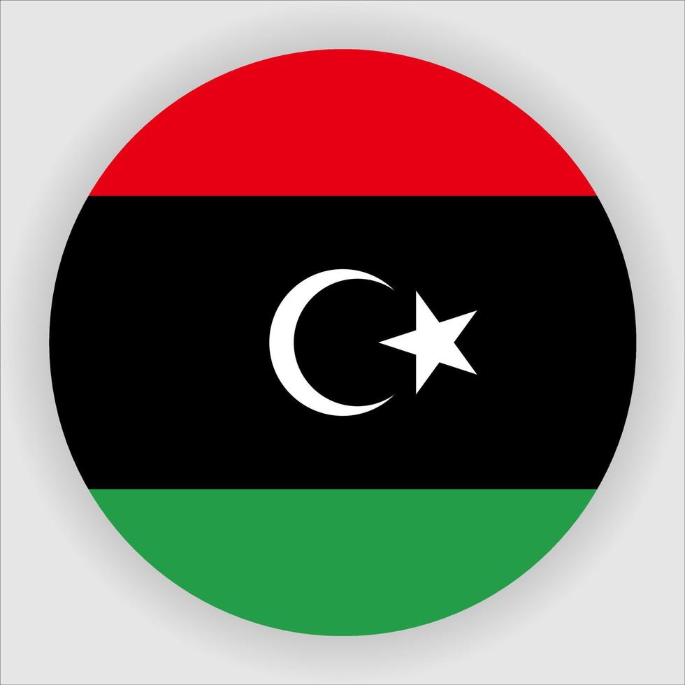 Libya Flat Rounded National Flag Icon Vector