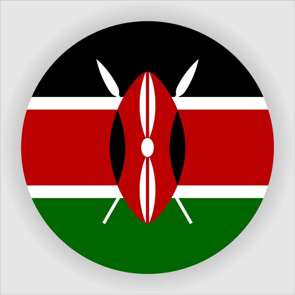 Kenya Flat Rounded National Flag Icon Vector