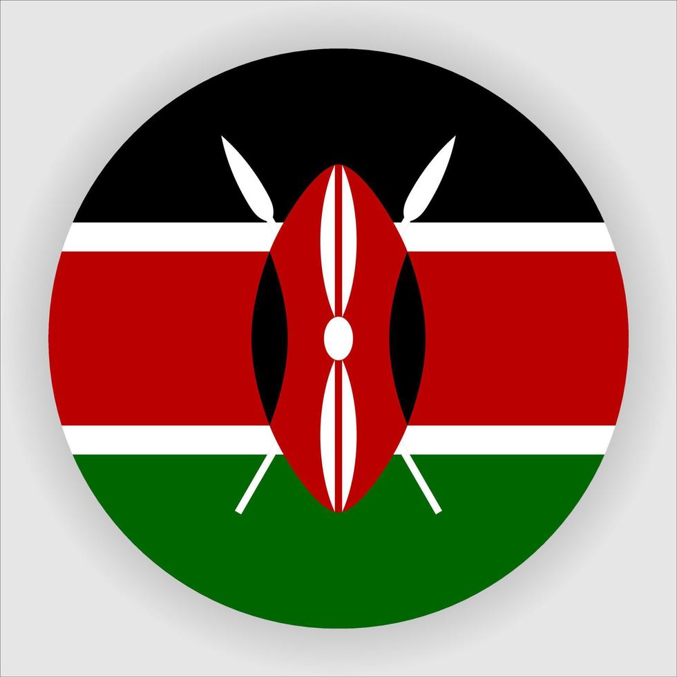 Kenya Flat Rounded National Flag Icon Vector