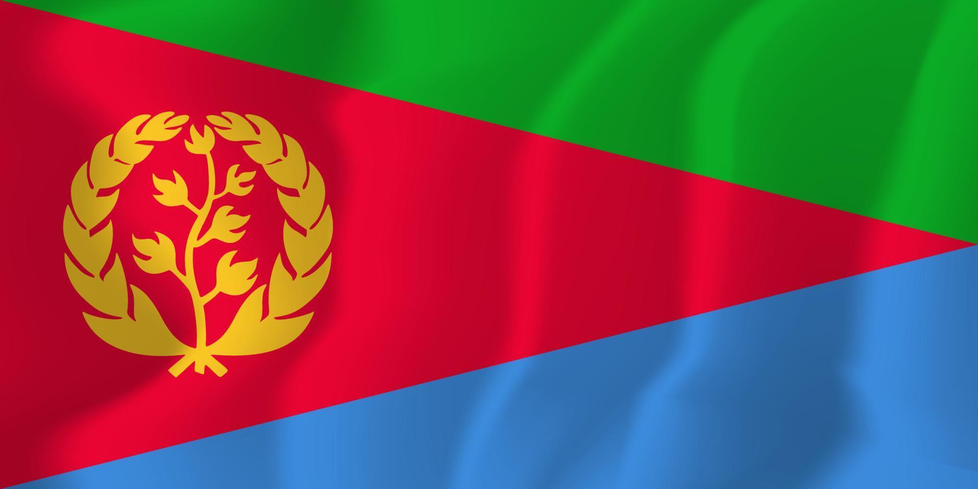 Eritrea National Flag Waving Background Illustration vector