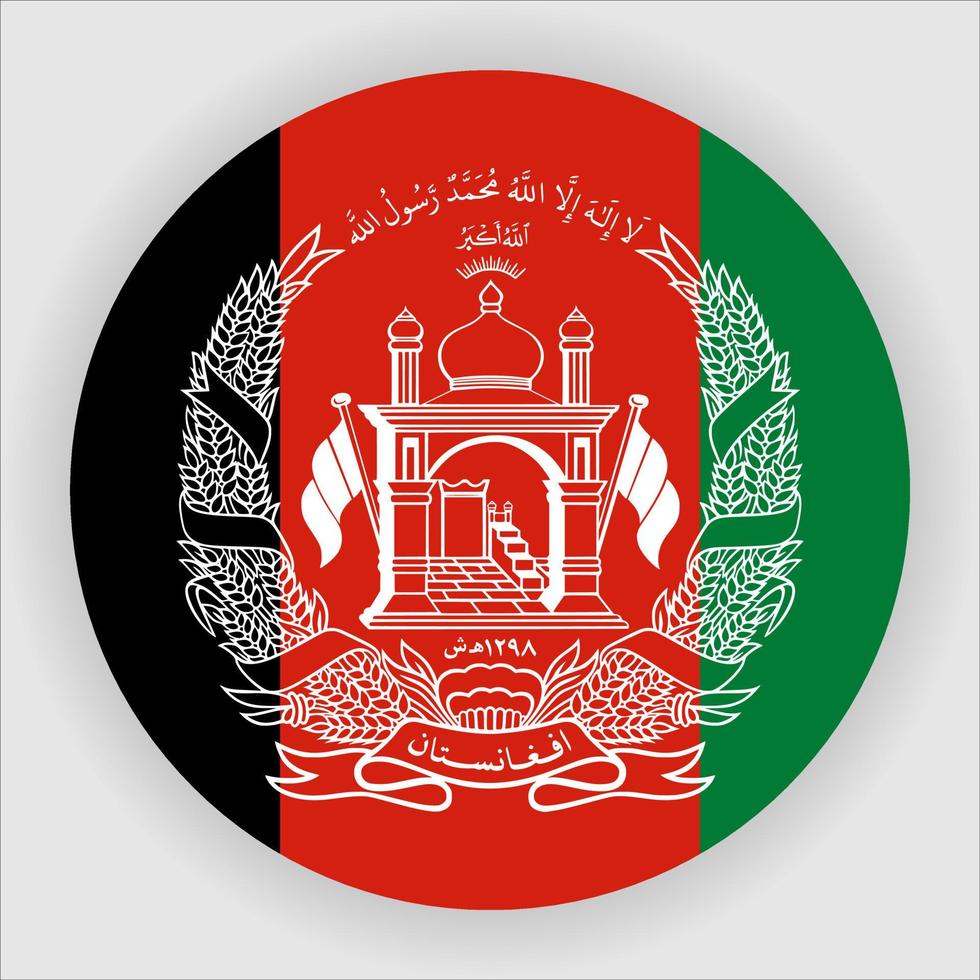 Afghanistan Flat Rounded National Flag Icon Vector