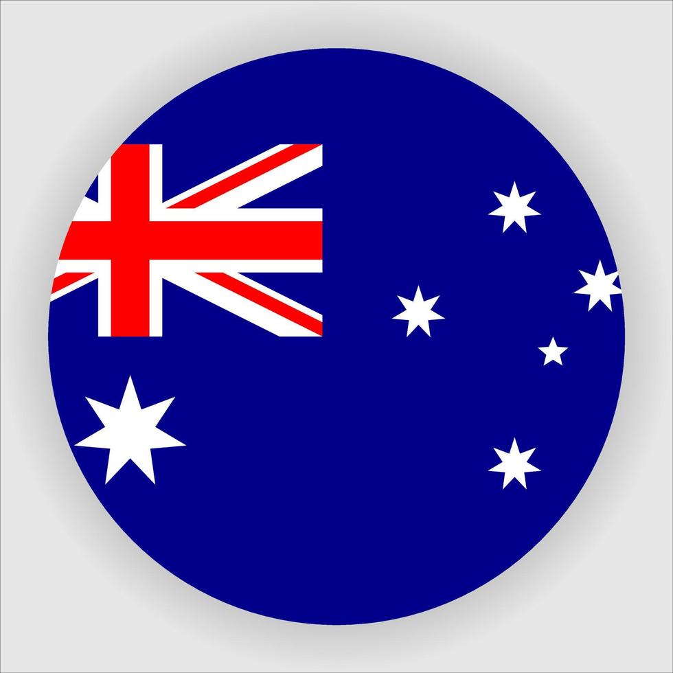 Australia Flat Rounded National Flag Icon Vector