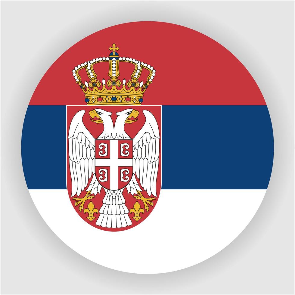 vector de icono de bandera nacional redondeada plana de serbia