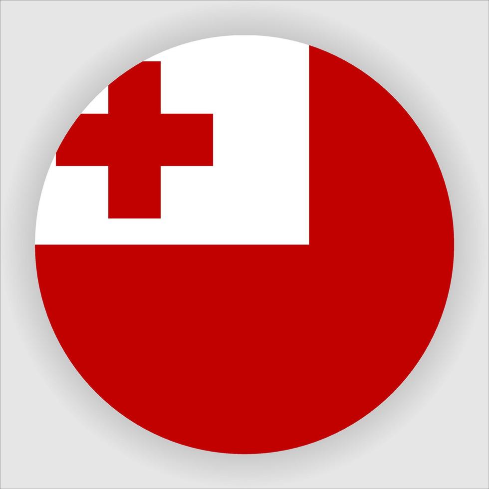 Tonga Flat Rounded National Flag Icon Vector