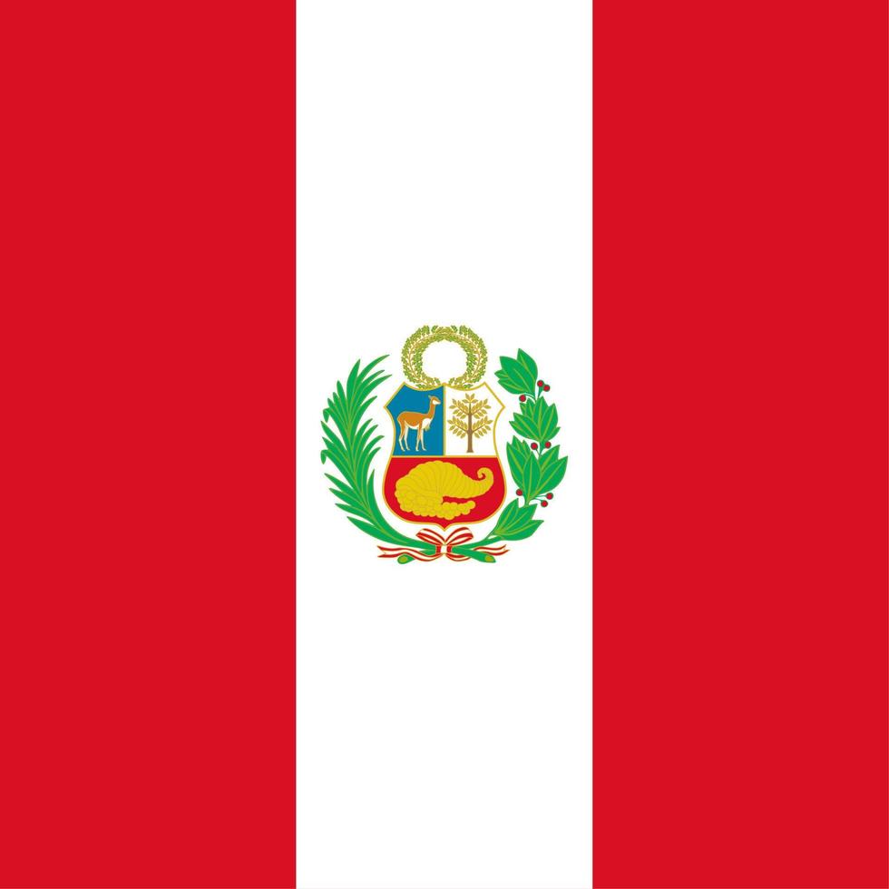Peru Square National Flag vector