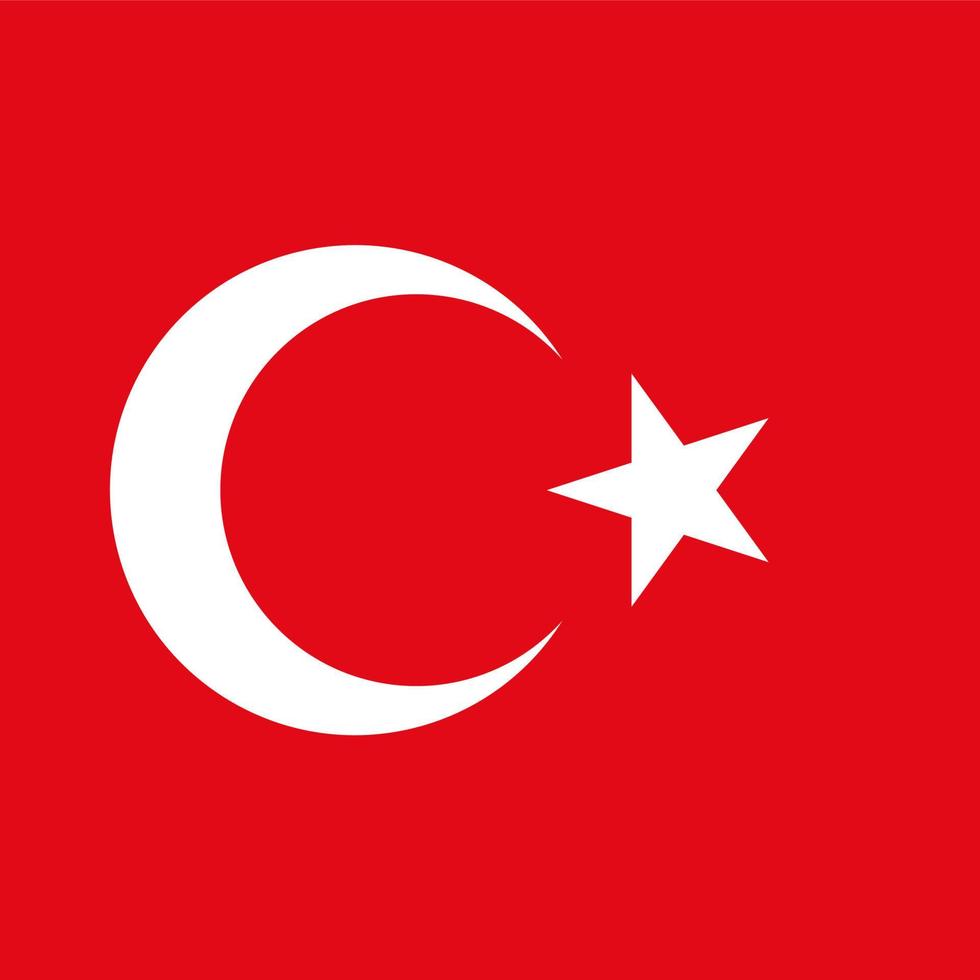 Turkey Square National Flag vector