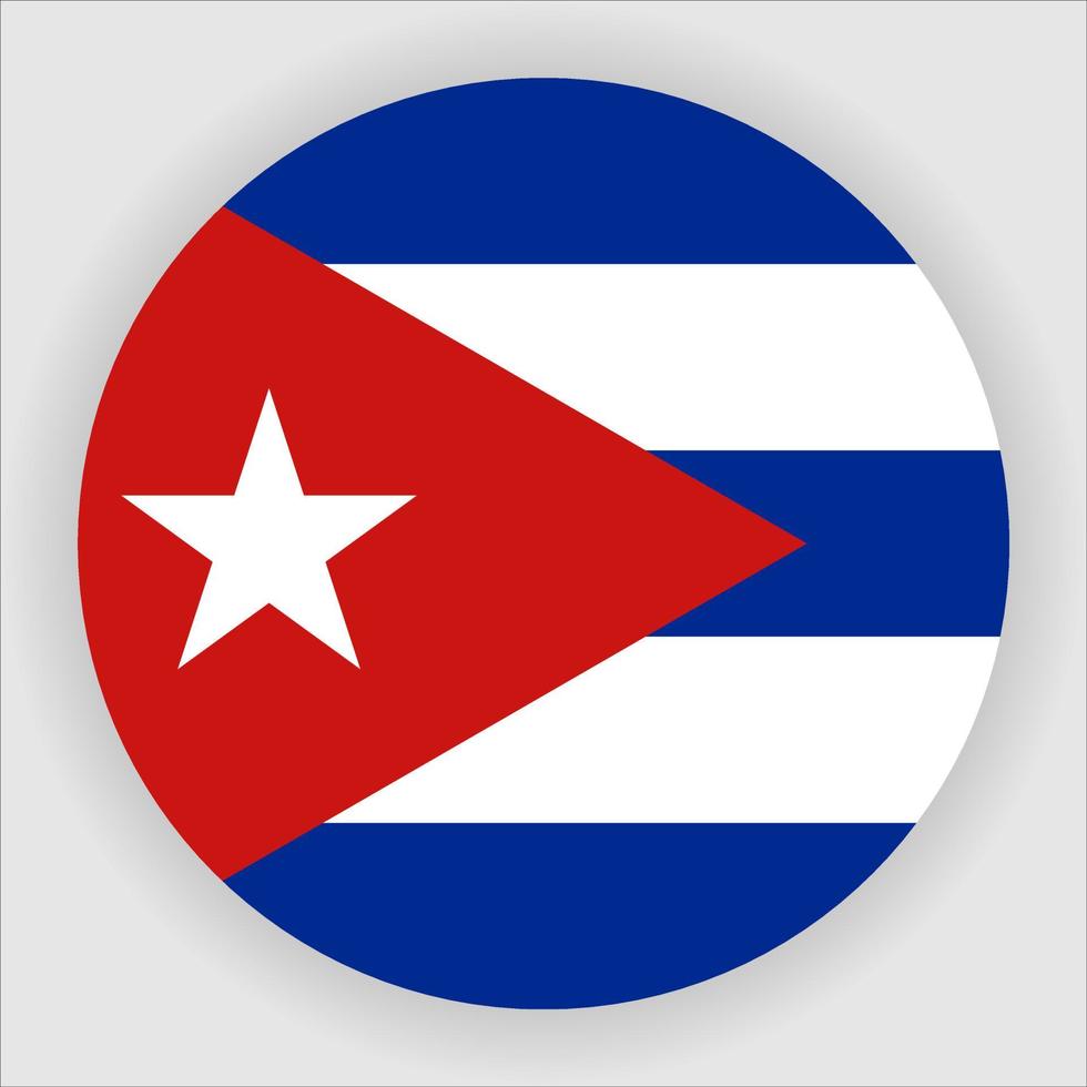Cuba Flat Rounded National Flag Icon Vector
