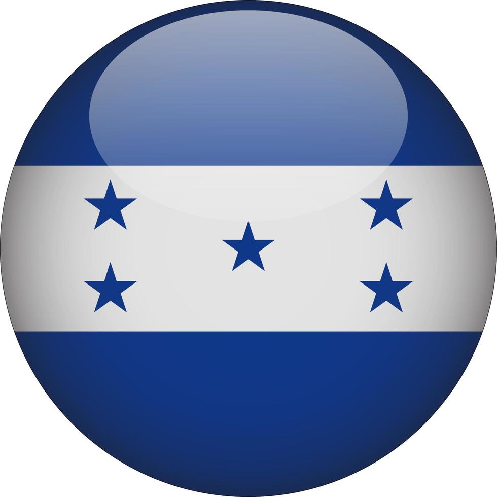 Honduras 3D Rounded National Flag Button Icon Illustration vector