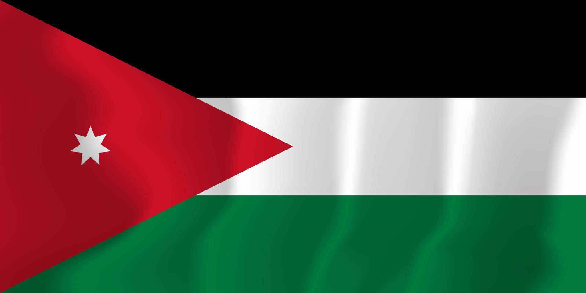 Jordan National Flag Waving Background Illustration vector