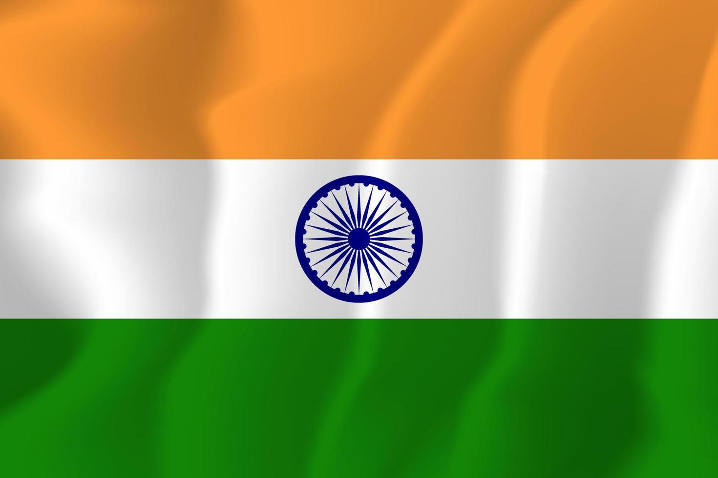 ilustración de fondo ondeando la bandera nacional de la india vector