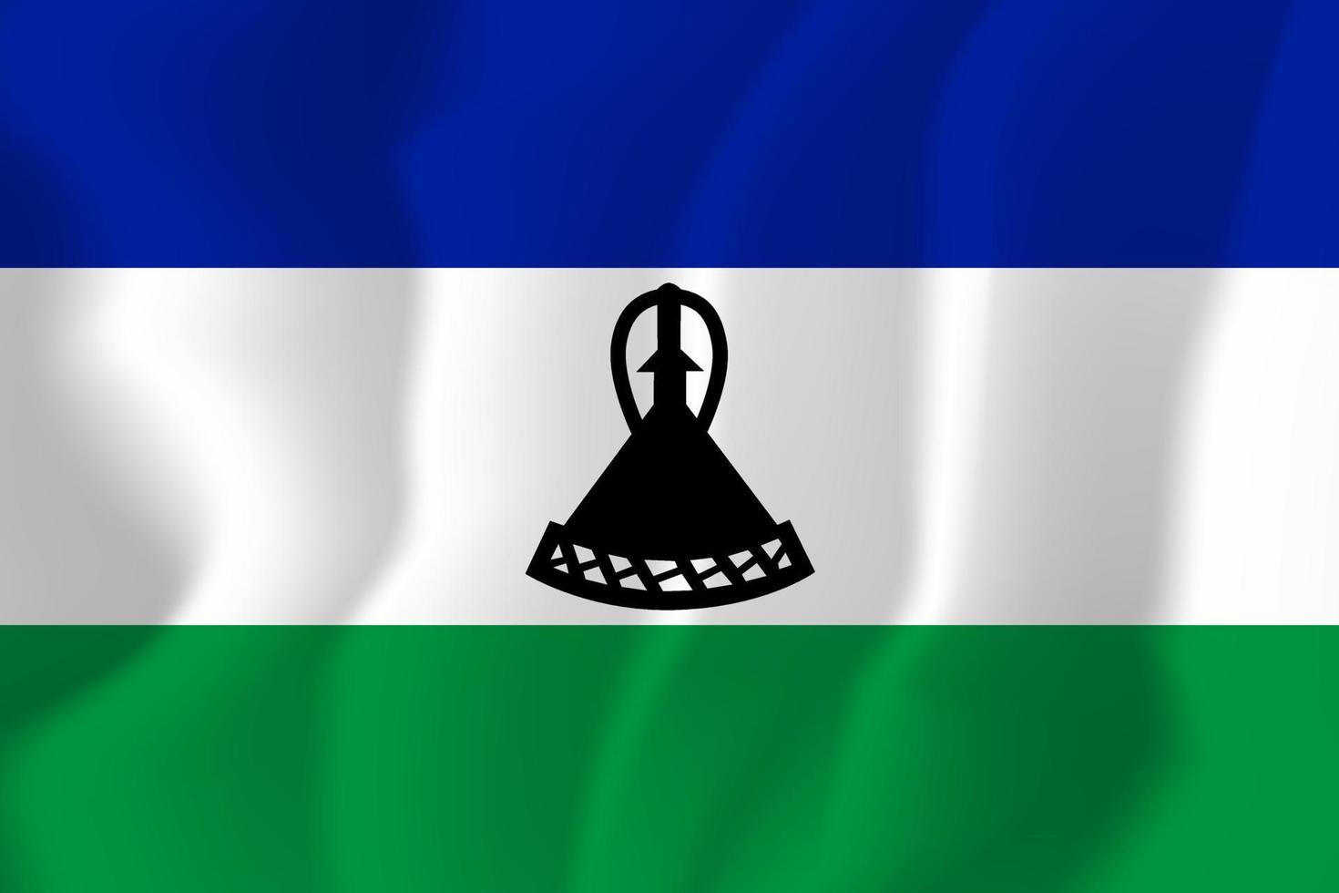 Lesotho National Flag Waving Background Illustration vector