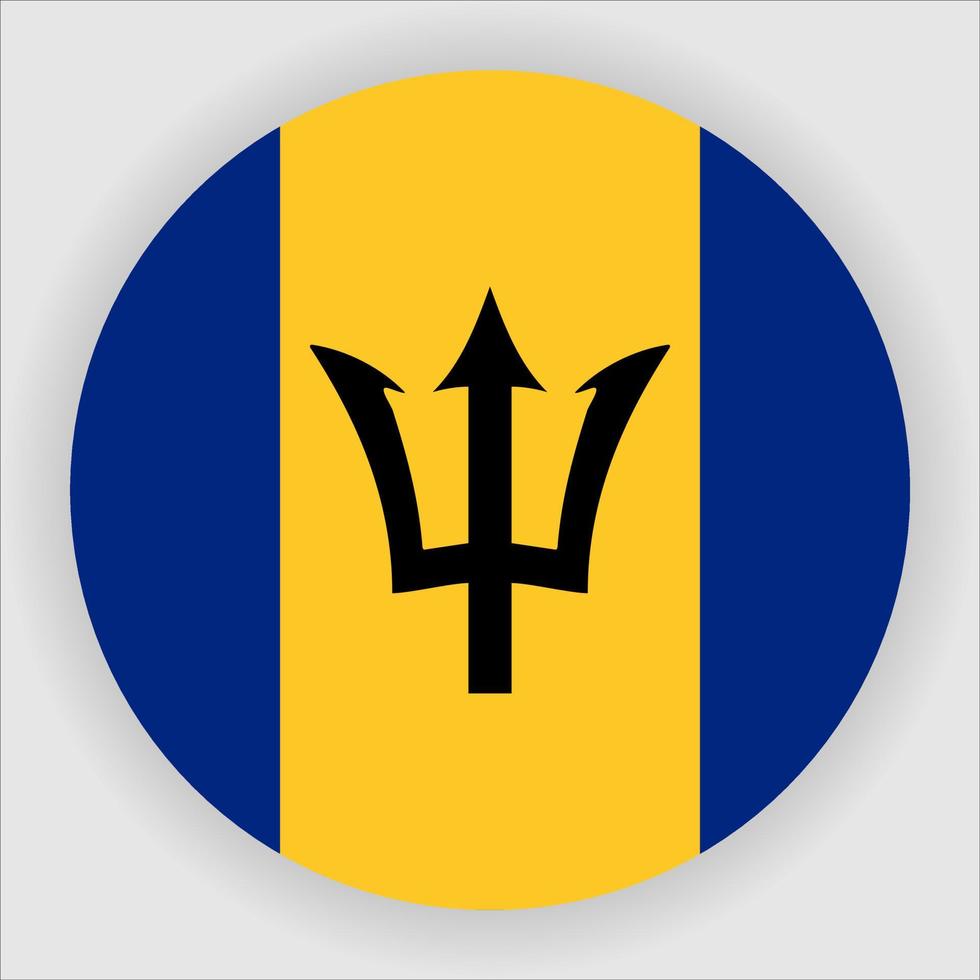 Barbados Flat Rounded National Flag Icon Vector