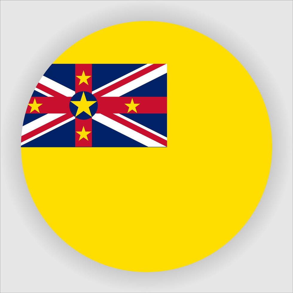 Niue Flat Rounded National Flag Icon Vector
