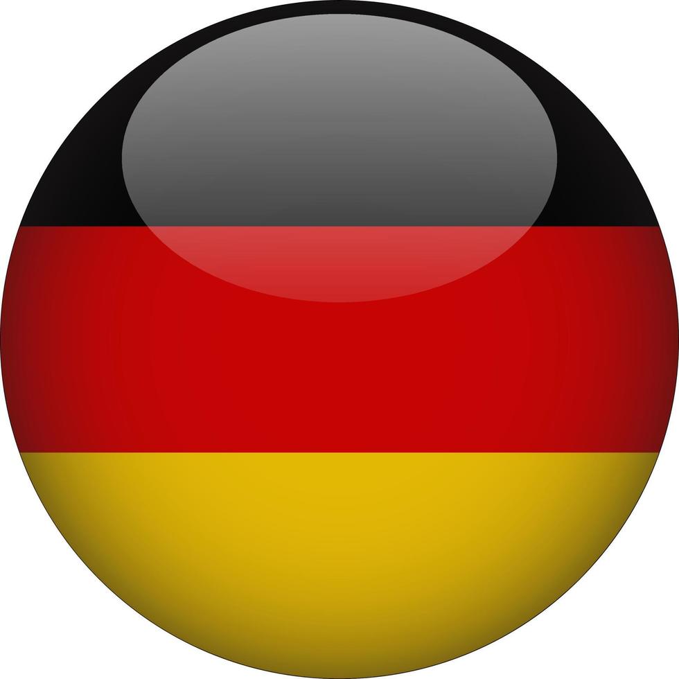 Germany 3D Rounded National Flag Button Icon Illustration vector