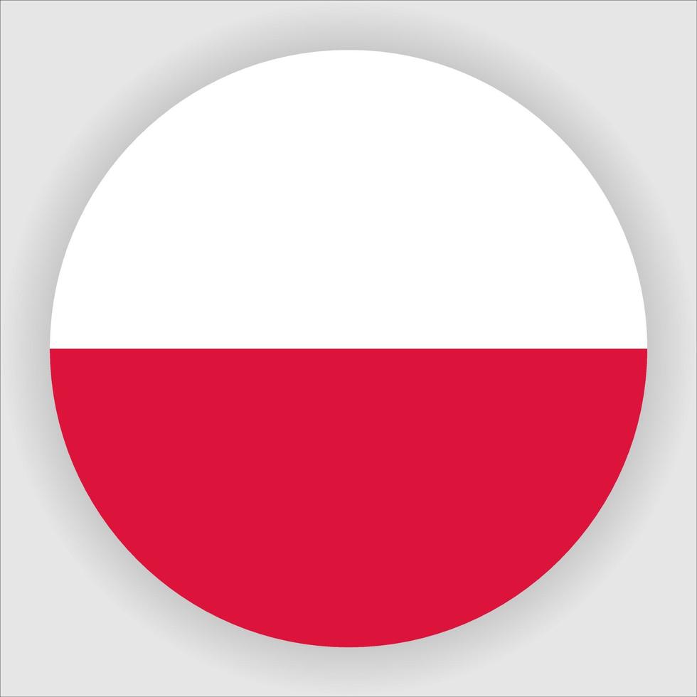 Poland Flat Rounded National Flag Icon Vector