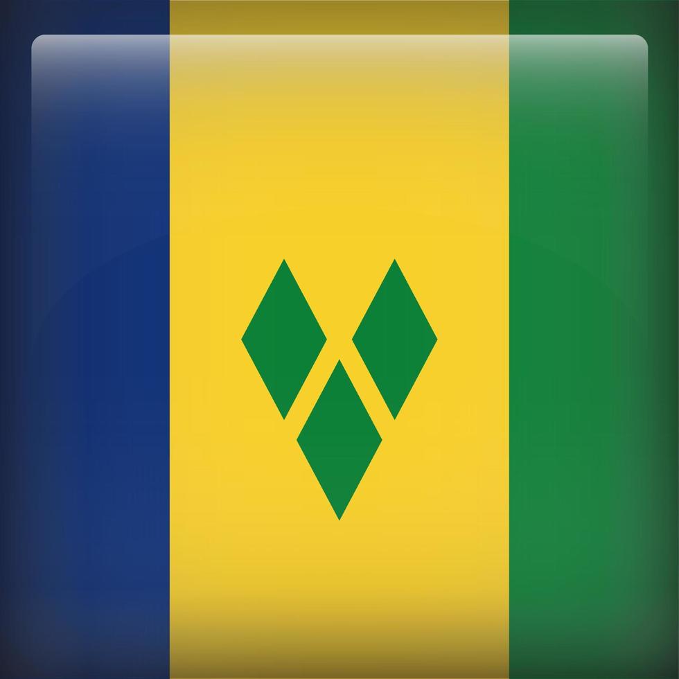 Saint Vincent and The Grenadines Square National Flag vector