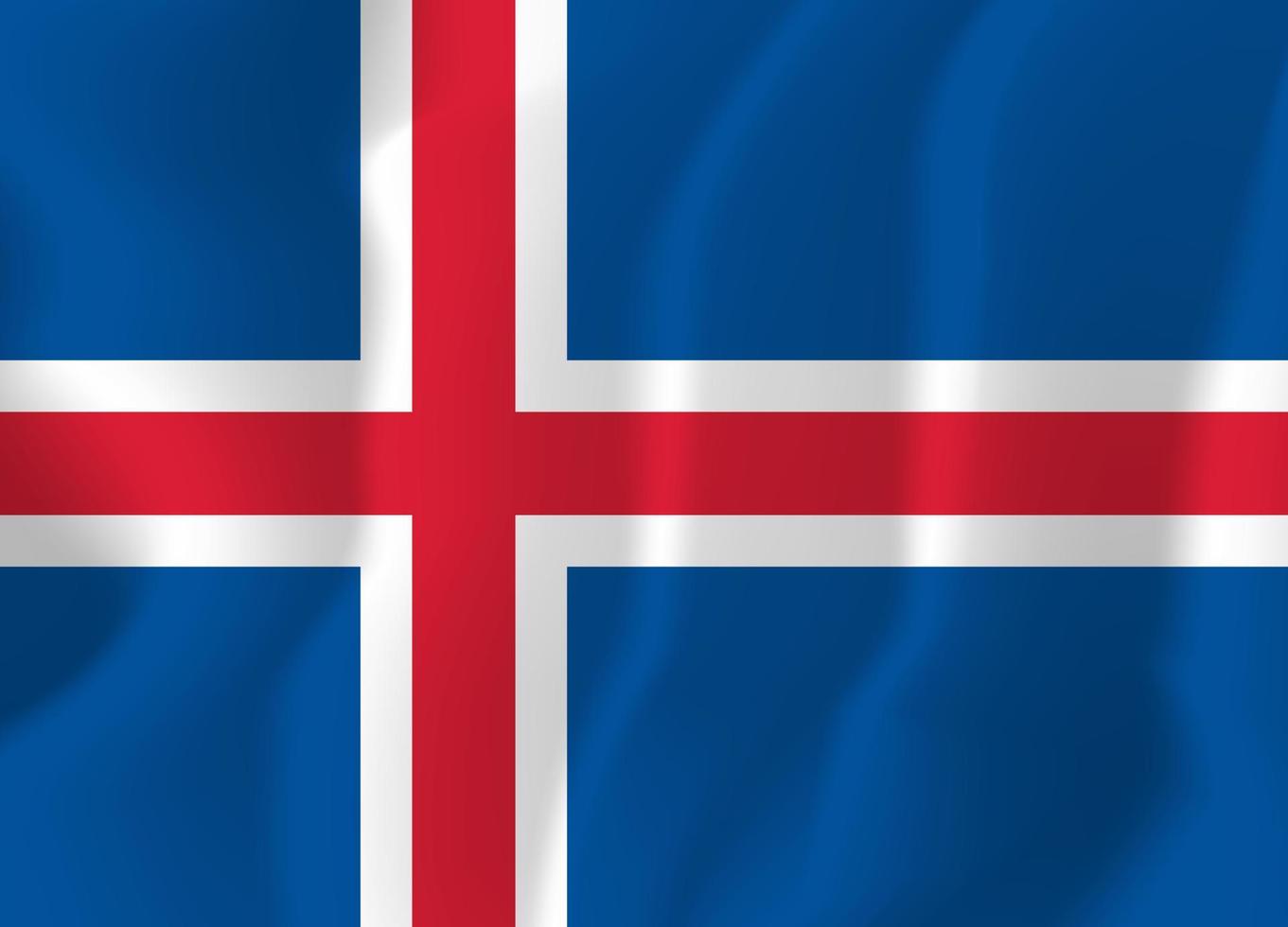 Iceland National Flag Waving Background Illustration vector