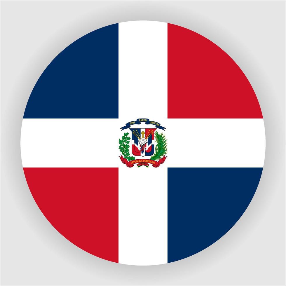 república dominicana, plano, redondeado, bandera nacional, icono, vector