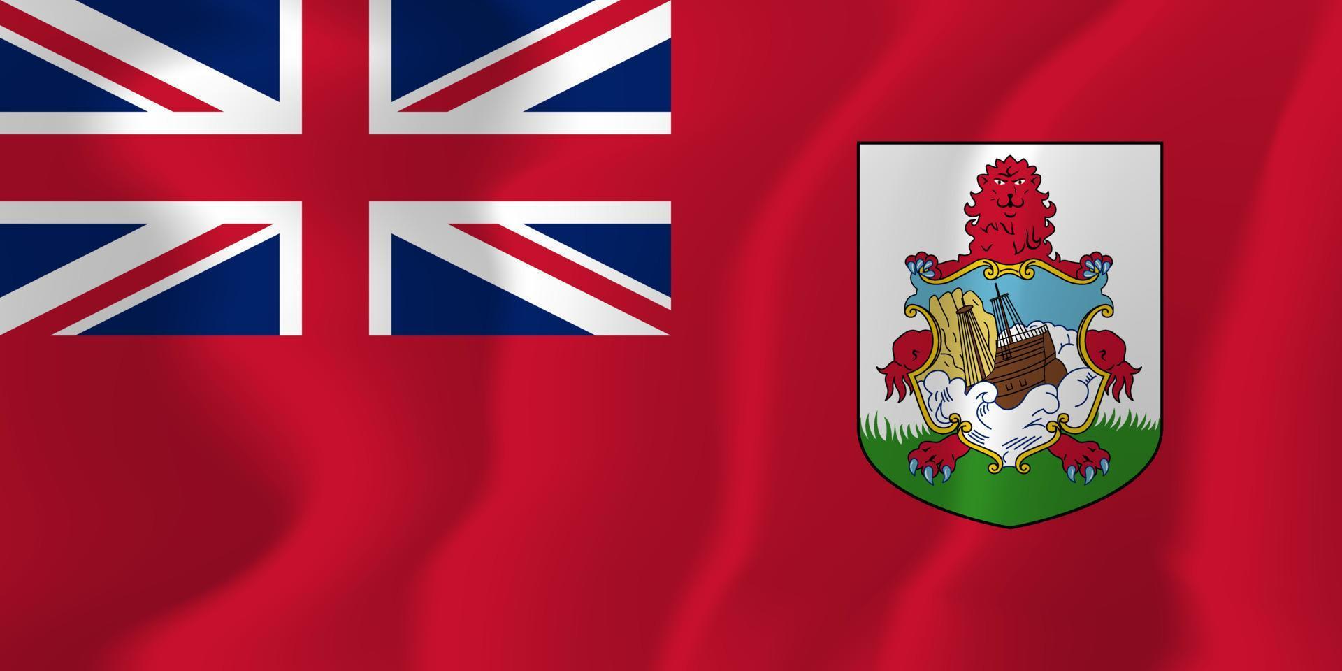 Bermuda National Flag Waving Background Illustration vector