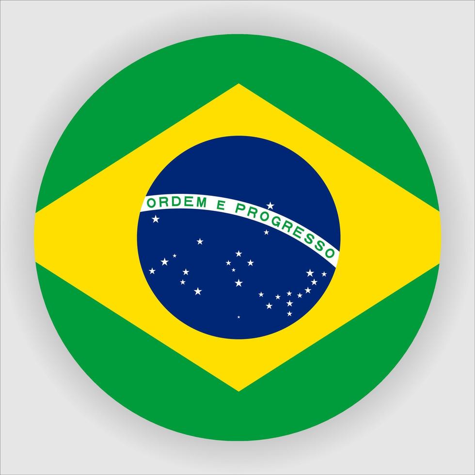 Brazil Flat Rounded National Flag Icon Vector
