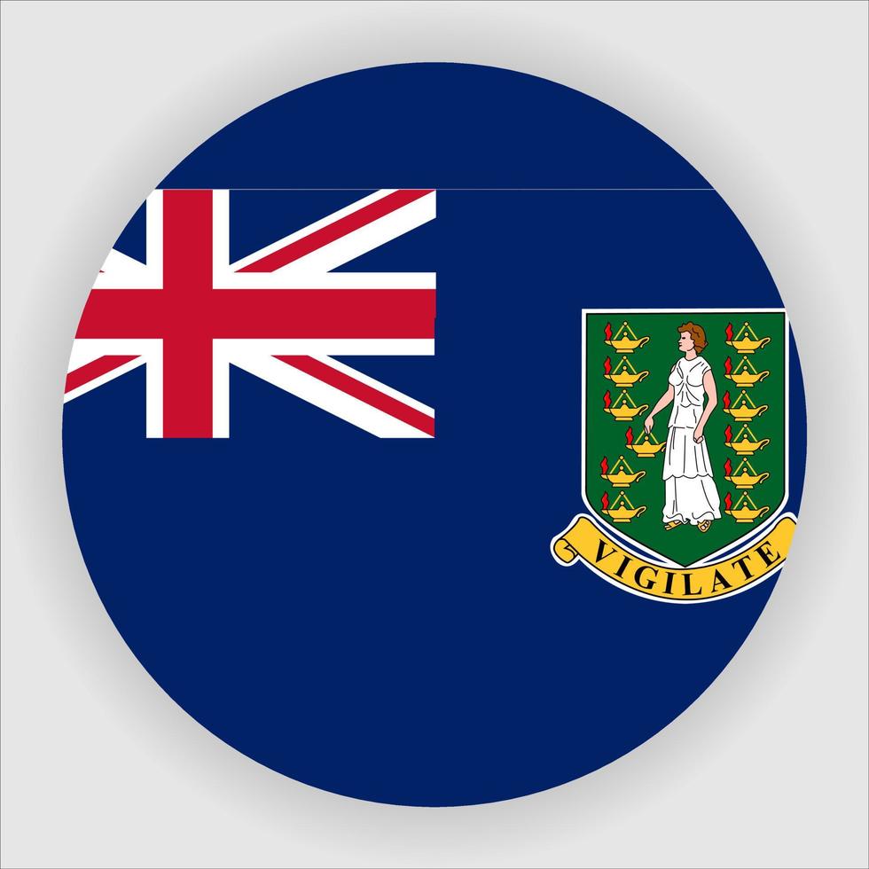 vector de icono de bandera nacional redondeada plana de las islas vírgenes británicas