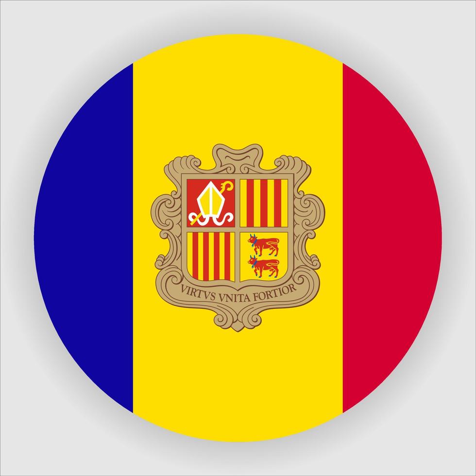 vector de icono de bandera nacional redondeada plana de andorra