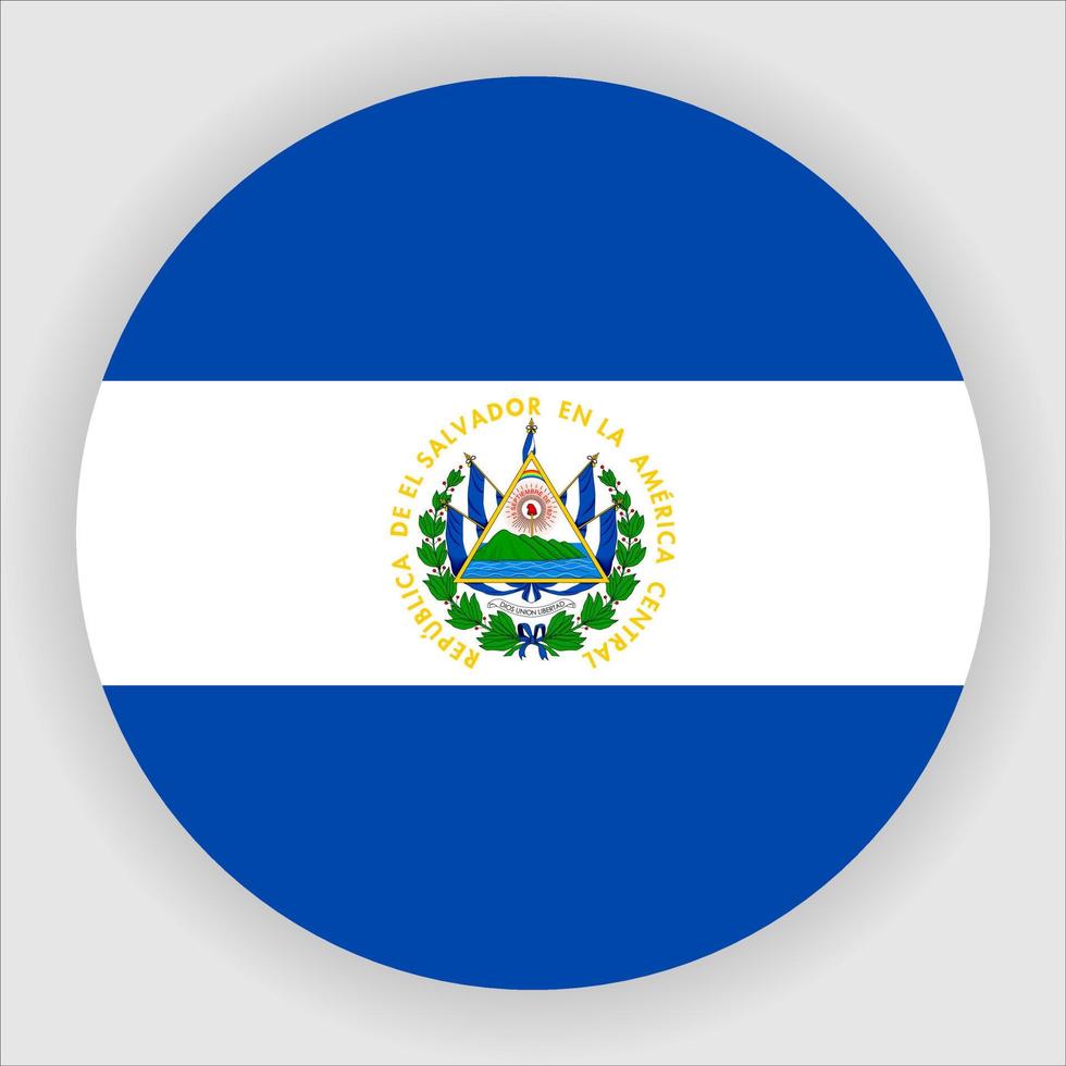 El Salvador Flat Rounded National Flag Icon Vector