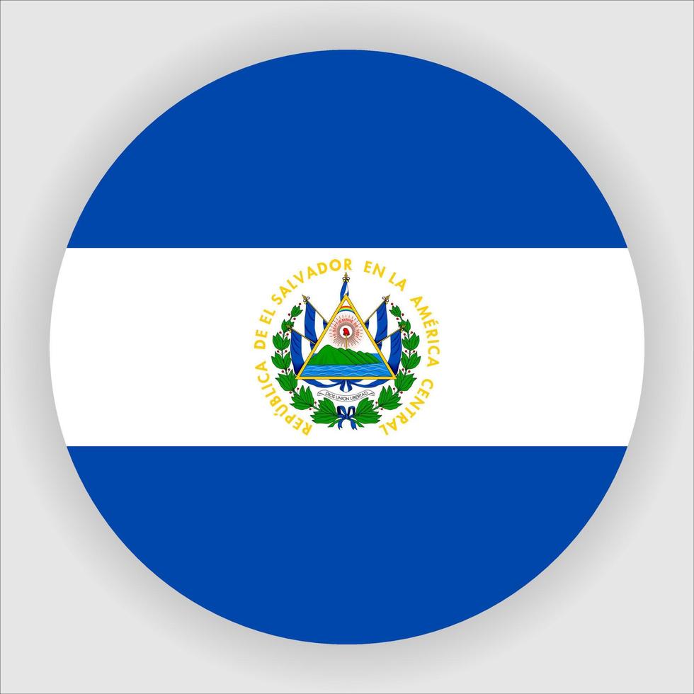 El Salvador Flat Rounded National Flag Icon Vector