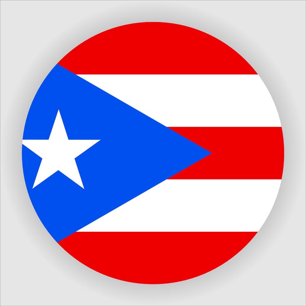 Puerto Rico Flat Rounded National Flag Icon Vector