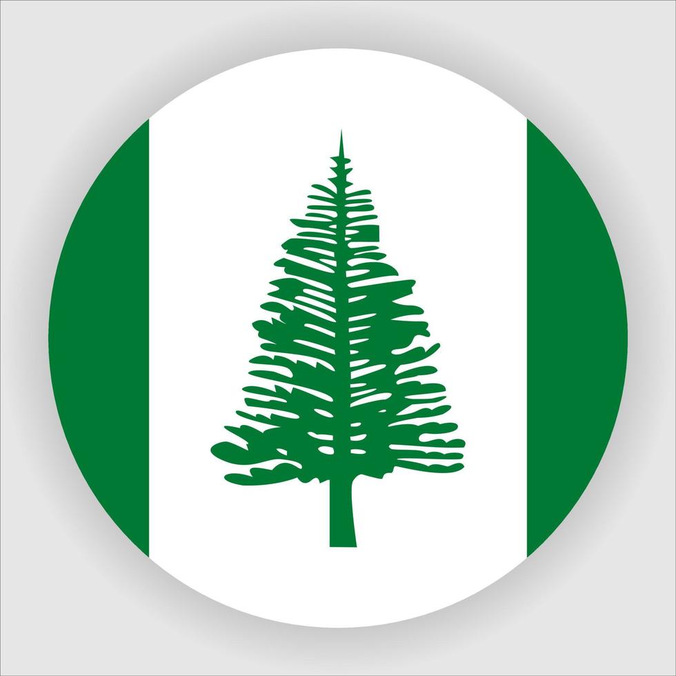 Norfolk Island Flat Rounded National Flag Icon Vector